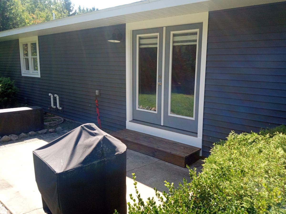 Repainted brick home
